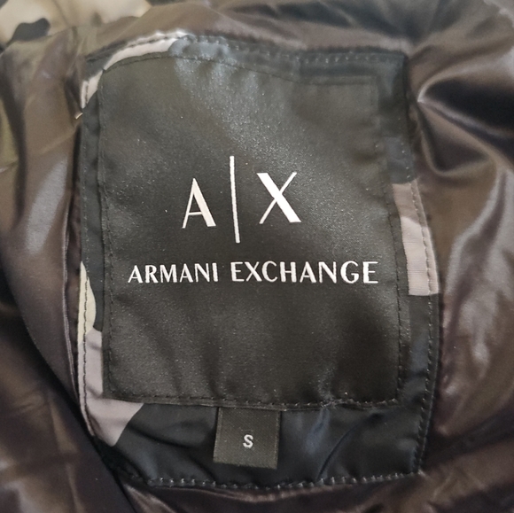Armani Exchange Down Jacket In Gray Camo Size S NWT - Picture 13 of 14
